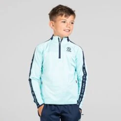 Kids' Defender Brushed Half Zip Top Green / Marine / Green