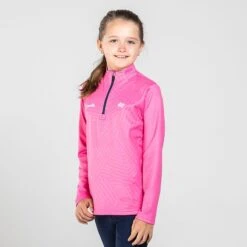 Kids' Carly Brushed Half Zip Top Pink / Marine