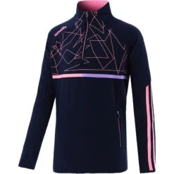 Kids' Dolmen Brushed Half Zip Top Marine / Pink / Purple