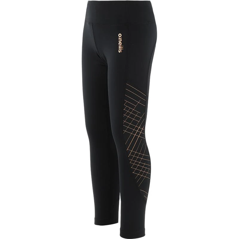 Kids' Freya 7/8 Leggings Black / Rose Gold 2 Kids' Freya 7/8 Leggings Black / Rose Gold - Image 2