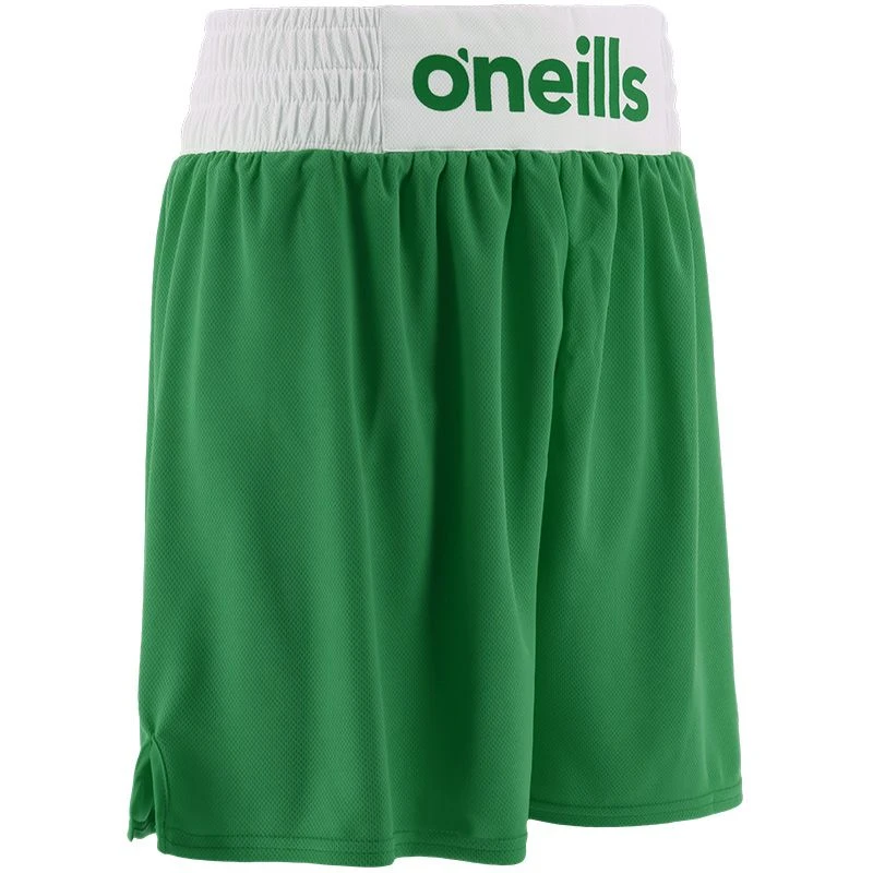 Kids' Knockout Boxing Shorts Green / White 2 Kids' Knockout Boxing Shorts Green / White - Image 2