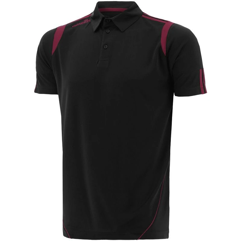 Kids' Loxton Polo Shirt Black / Maroon 1 Kids' Loxton Polo Shirt Black / Maroon