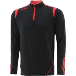 Kids' Loxton Brushed Half Zip Top Black / Red