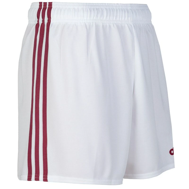 Kids' Mourne Shorts White / Maroon 2 Kids' Mourne Shorts White / Maroon - Image 2