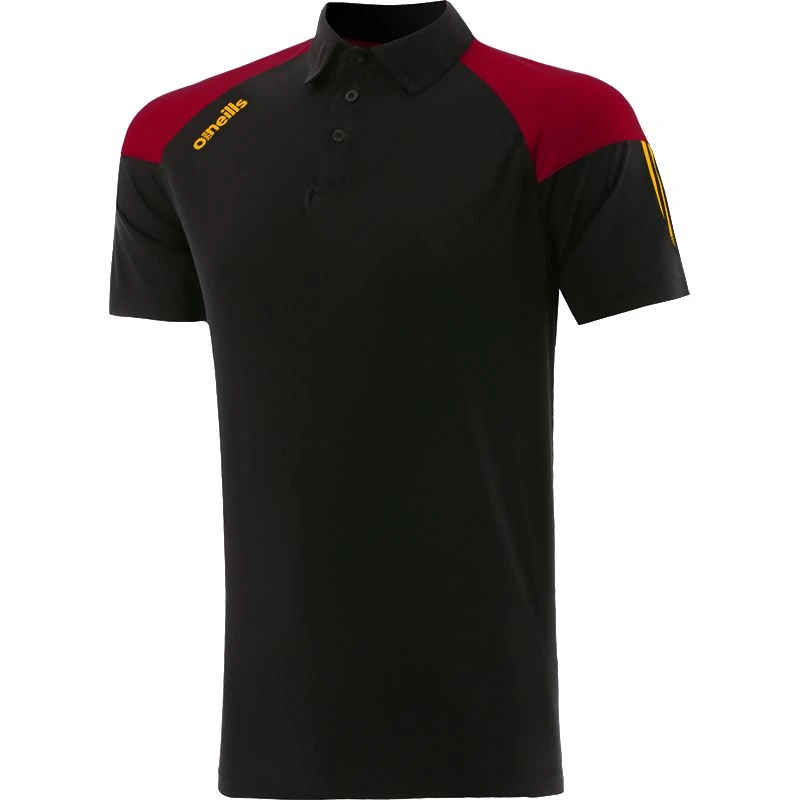 Kids' Oslo Polo Shirt Black / Maroon / Amber 1 Kids' Oslo Polo Shirt Black / Maroon / Amber