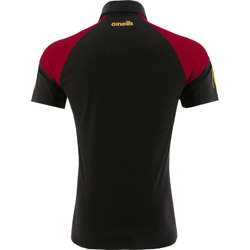 Kids' Oslo Polo Shirt Black / Maroon / Amber 2 Kids' Oslo Polo Shirt Black / Maroon / Amber - Image 2