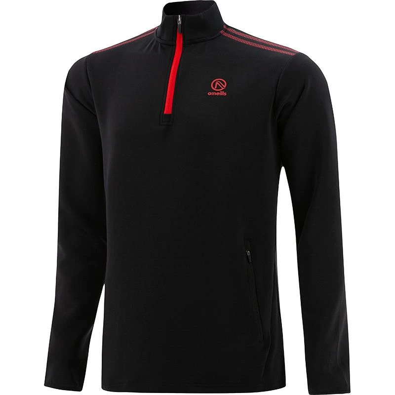 Kids' Pluto 2 Stripe Hybrid Half Zip Top Black / Red 1 Kids' Pluto 2 Stripe Hybrid Half Zip Top Black / Red