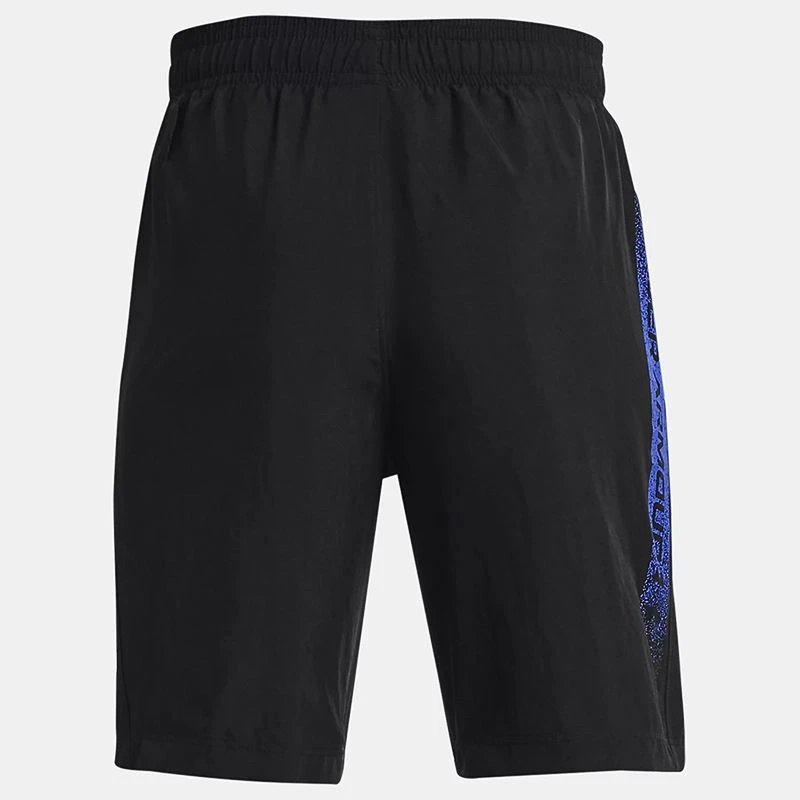 Under Armour Kids' Woven Graphic Shorts Black / Versa Blue 2 Under Armour Kids' Woven Graphic Shorts Black / Versa Blue - Image 2