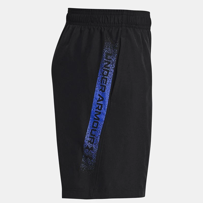 Under Armour Kids' Woven Graphic Shorts Black / Versa Blue 3 Under Armour Kids' Woven Graphic Shorts Black / Versa Blue - Image 3