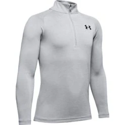 Under Armour Kids' Tech 2.0 Half Zip Mod Gray Light Heather / Black