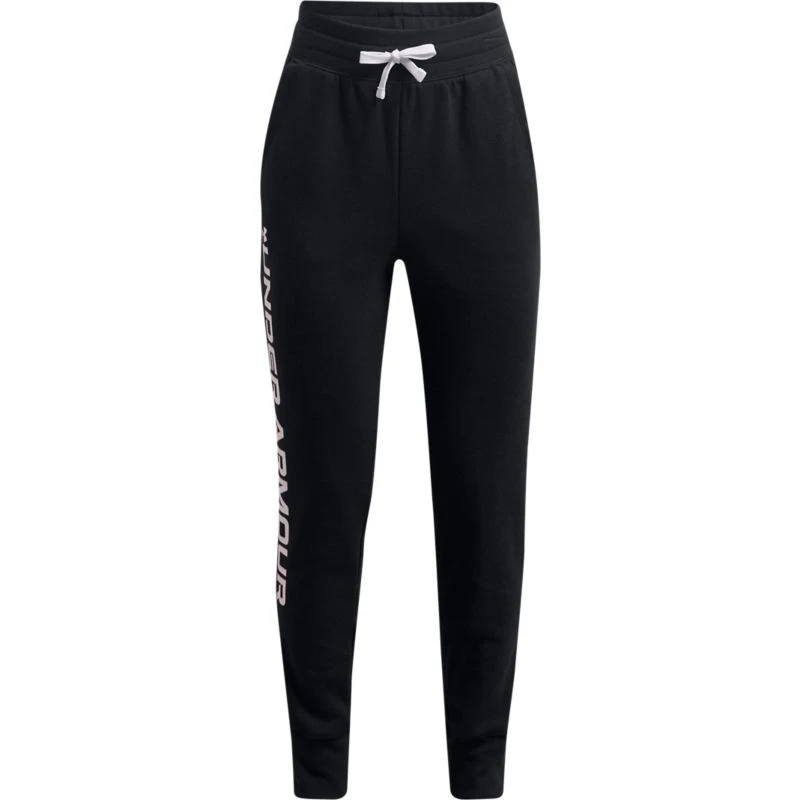 Under Armour Kids' UA Rival Fleece Joggers Black / White / Cerise 1 Under Armour Kids' UA Rival Fleece Joggers Black / White / Cerise