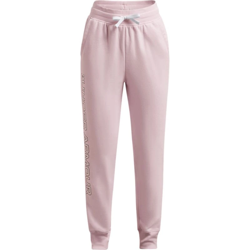 Under Armour Kids' UA Rival Fleece Joggers Cool Pink / White 1 Under Armour Kids' UA Rival Fleece Joggers Cool Pink / White
