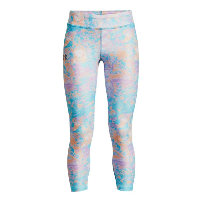 Under Armour Kids' HeatGear® Armour Printed Ankle Crop Leggings Purple Note / Cloudless Sky 1 Under Armour Kids' HeatGear® Armour Printed Ankle Crop Leggings Purple Note / Cloudless Sky