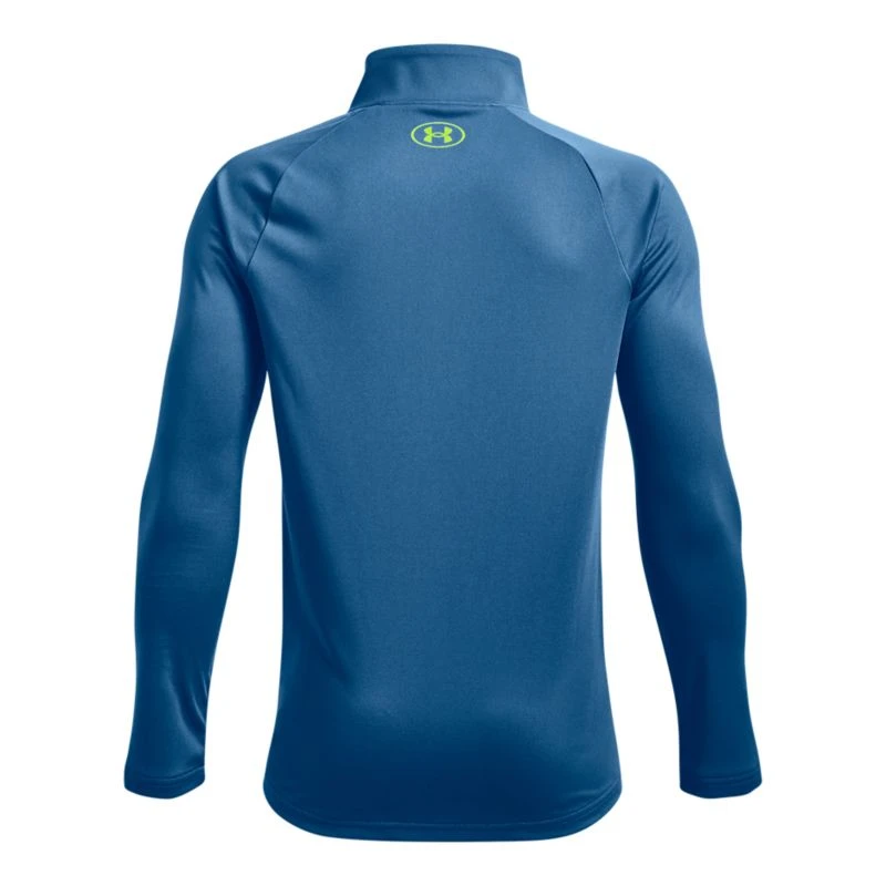 Under Armour Kids' Tech™ 2.0 Half Zip Cruise Blue / High-Vis Yellow 2 Under Armour Kids' Tech™ 2.0 Half Zip Cruise Blue / High-Vis Yellow - Image 2