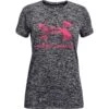 Under Armour Kids' UA Graphic Twist Big Logo T-Shirt Black / Steel / Cerise