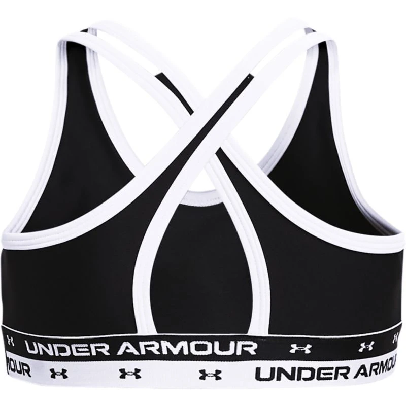 Under Armour Kids' UA Crossback Sports Bra Black / White 2 Under Armour Kids' UA Crossback Sports Bra Black / White - Image 2