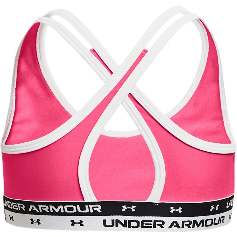 Under Armour Kids' UA Crossback Sports Bra Cerise / White 2 Under Armour Kids' UA Crossback Sports Bra Cerise / White - Image 2