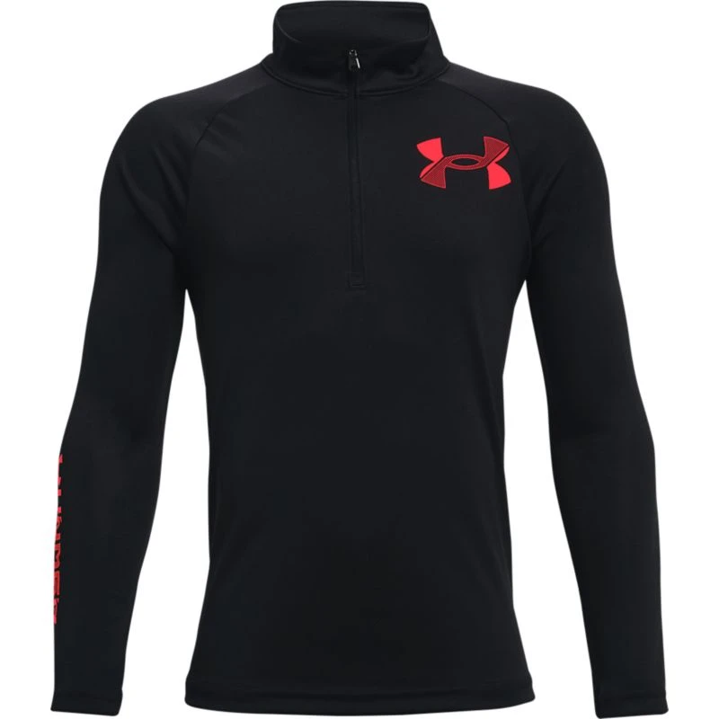 Under Armour Kids' UA Tech™ Big Logo Half Zip Black / Beta 1 Under Armour Kids' UA Tech™ Big Logo Half Zip Black / Beta