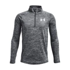 Under Armour Kids' Tech™ Big Logo Half Zip Pitch Gray / Mod Gray / White