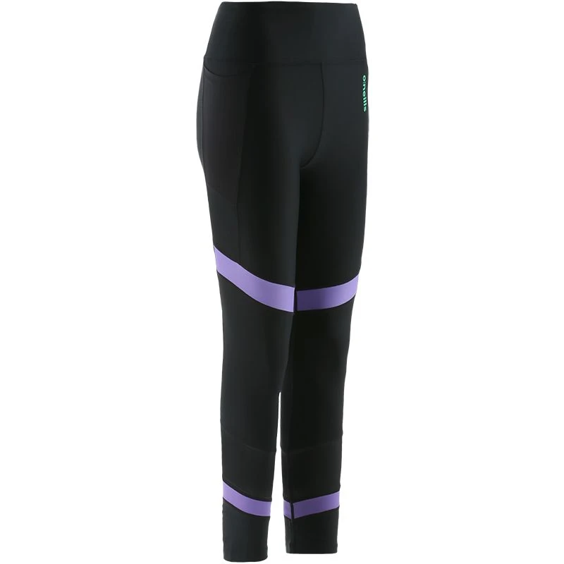Kids' Savannah 7/8 Leggings Black / Purple 3 Kids' Savannah 7/8 Leggings Black / Purple - Image 3